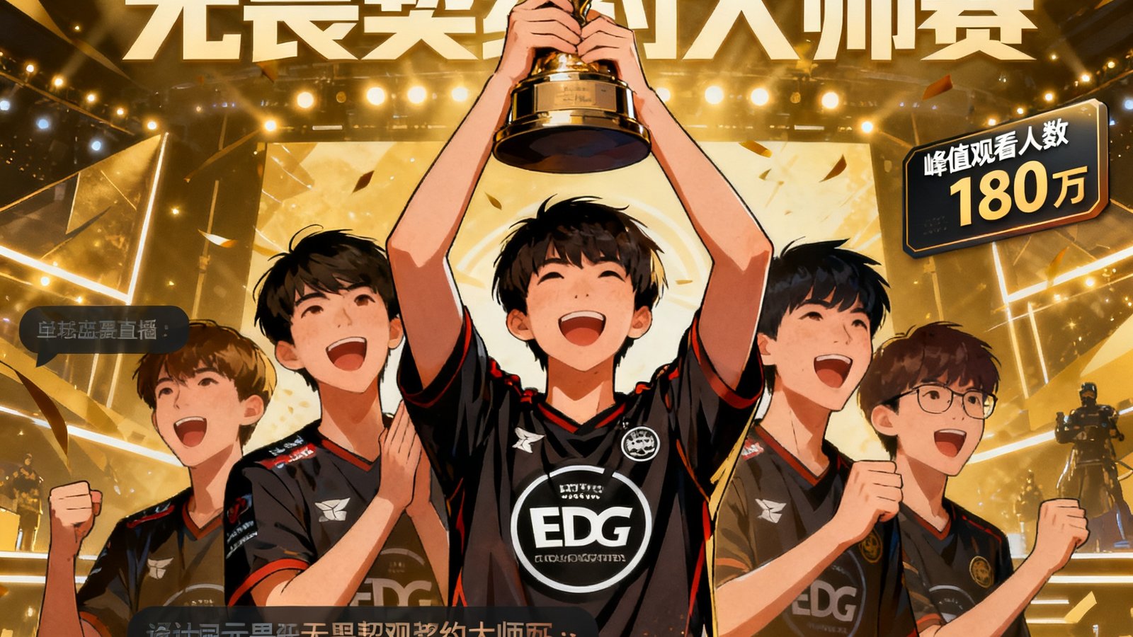 EDG战队在无畏契约大师赛夺冠，东升国际全程直播，峰值观看人数破180万