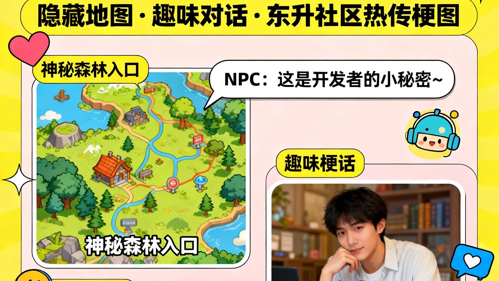 游戏彩蛋合集：隐藏地图与趣味对话，东升社区热传梗图